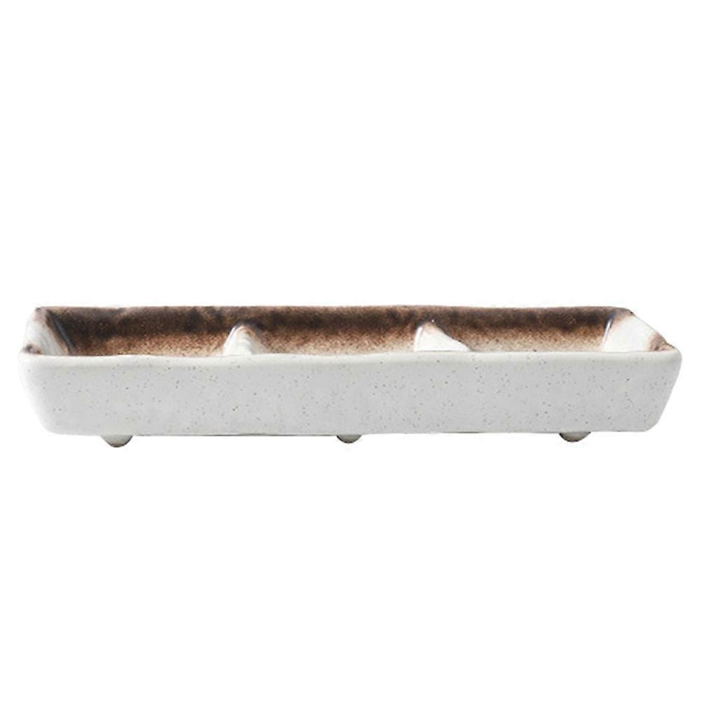Orange Ceramic Three Grid Sauce Dish for Kitchen Use 1Pcs Plate