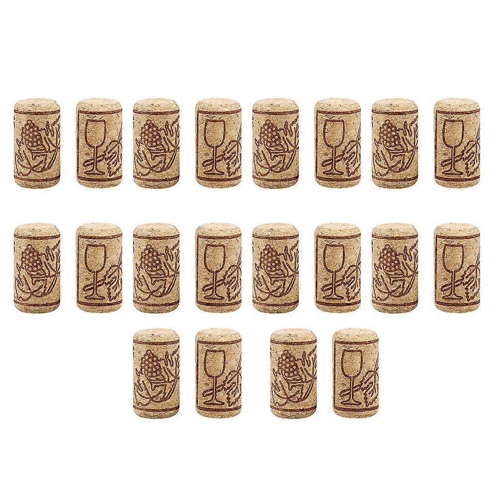 40Pcs Cork Wine Stoppers Beverage Bottle Stoppers with Patterns (Assorted Color)