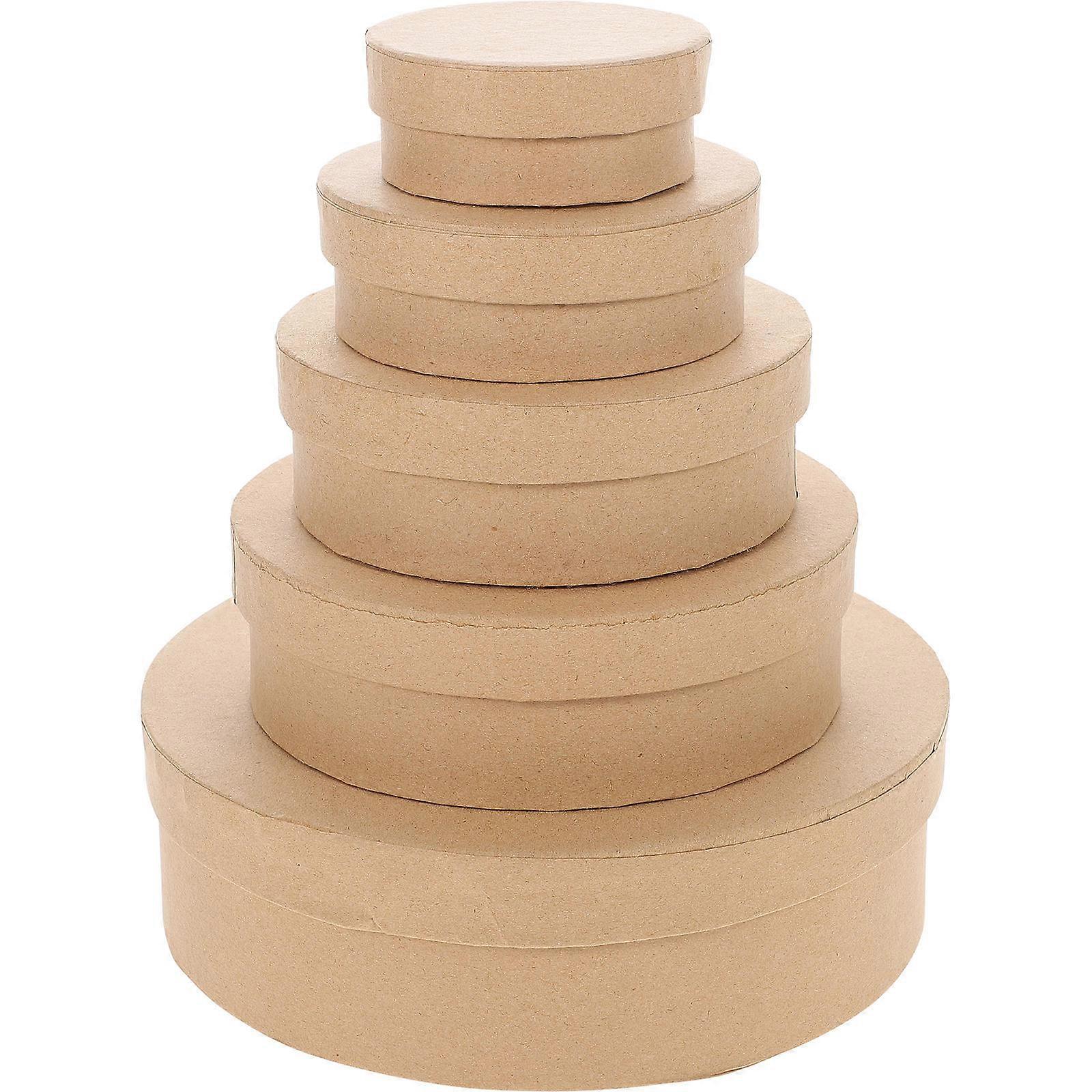 5Pcs Round Souvenir Packaging Boxes Wedding Candies Boxes Cookie Packaging Container