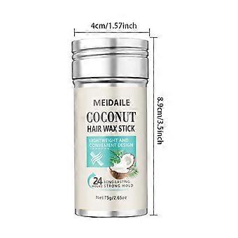 Coconut Infused Hair Wax Stick Smooths Unruly Flyaways And Locks Long-Lasting Hairstyle, Wiped On Hair Strands At Home For Daily Bangs And Baby Hair N