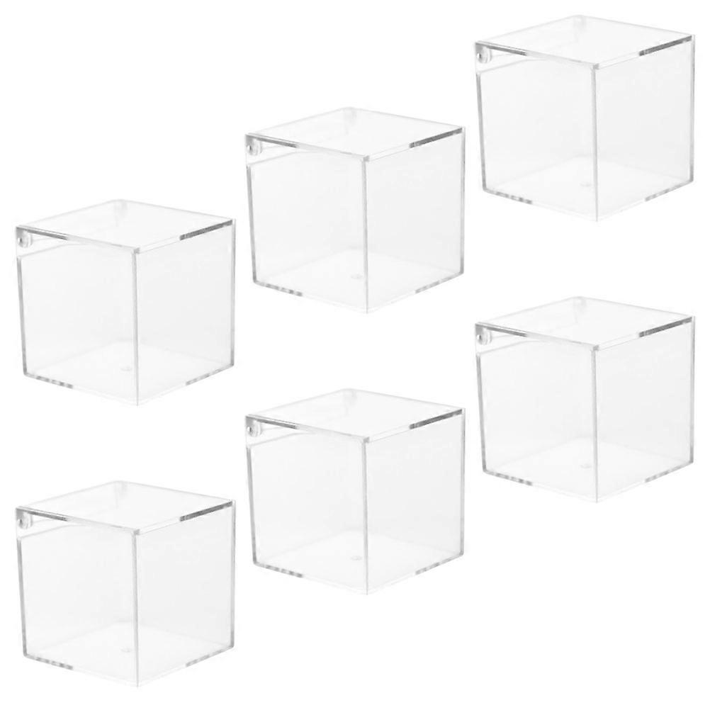Candy Case Transparent Storage Boxes for Storage 6Pcs Acrylic Material