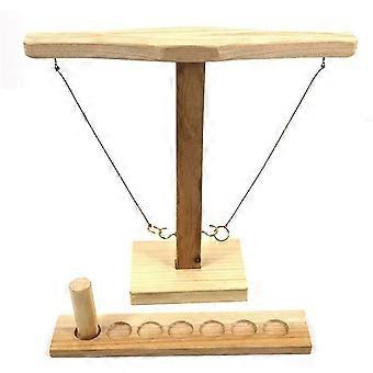Ring Toss Game Toy Modern Wooden Hook Game Set Interactive with Shot Ladder Bundle Tabletop C