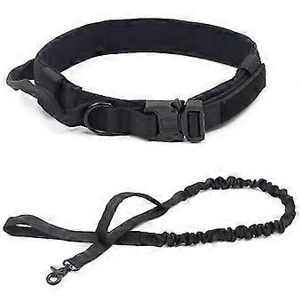 Tactical Collar Dog Collar Pet Outdoor Dog Traction Rope Large And Medium-sized Dog Military Dog Training Tactical Dog Ccollar black(L)k