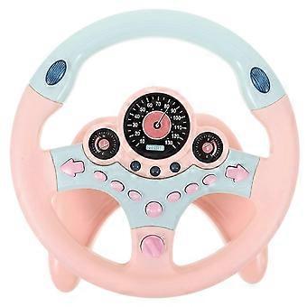 Volante de juguete rosa para niños con base de succión para coche
