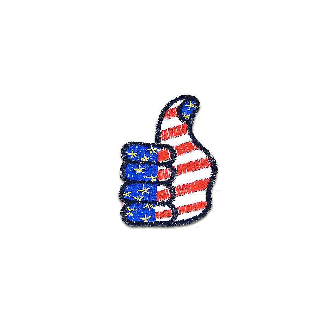 Patch / patch thermocollant - USA pouces levés - bleu/rouge - 6.7x4.8cm - patch
