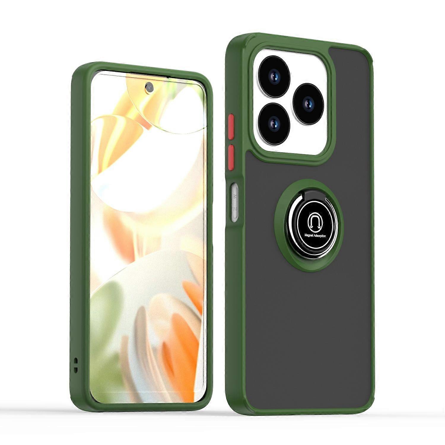 For ZTE Blade V60 Smart / Blade A75 4G Shadow Design TPU + PC Protective Case Cover Light Green / Orange