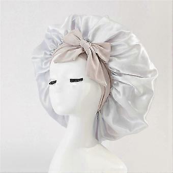 Women Sleeping Shower Cap High Elastic Hair Bonnet Hat Royal blue