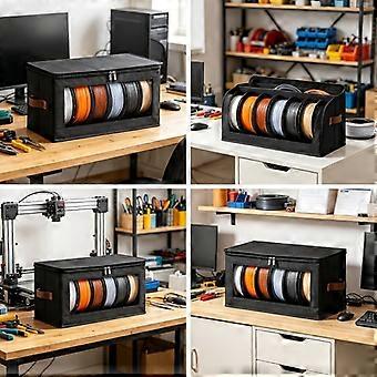 Opbevaringsboks til 3D-printfilamenter, støvtæt, fugttæt spoleorganisator med stor kapacitet og gennemsigtigt vindue, lynlåsopbevaringspose til multiruller