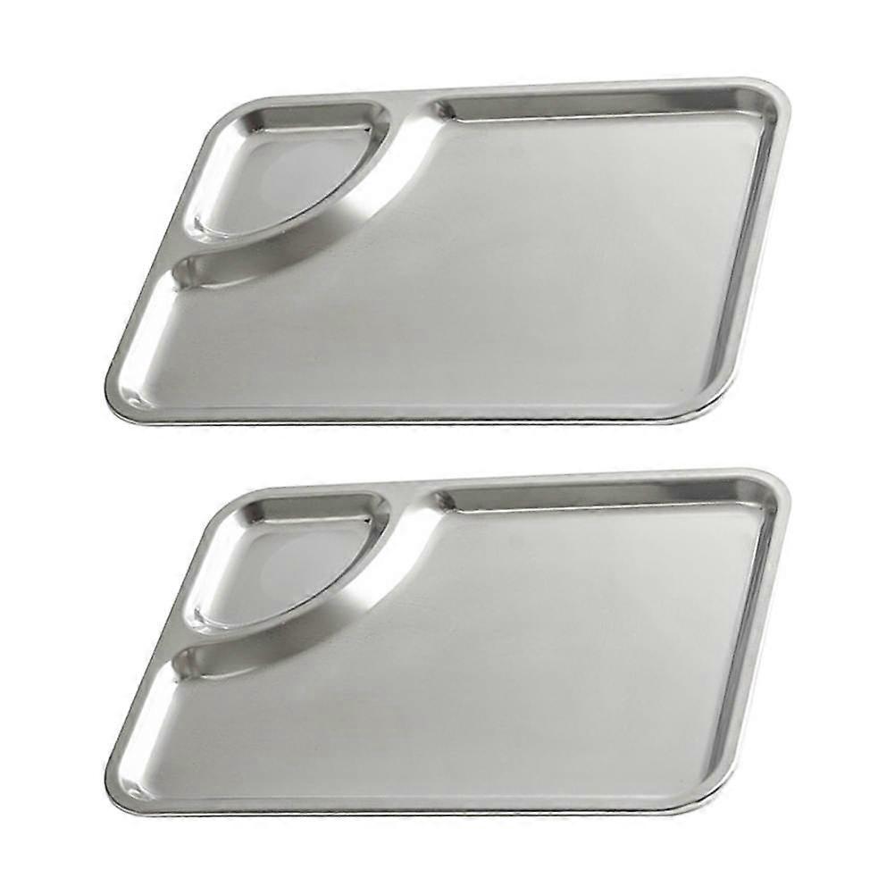 2Pcs Household Dumpling Plates Multi-function Chips Plates Convenient Chips Dishes Silver