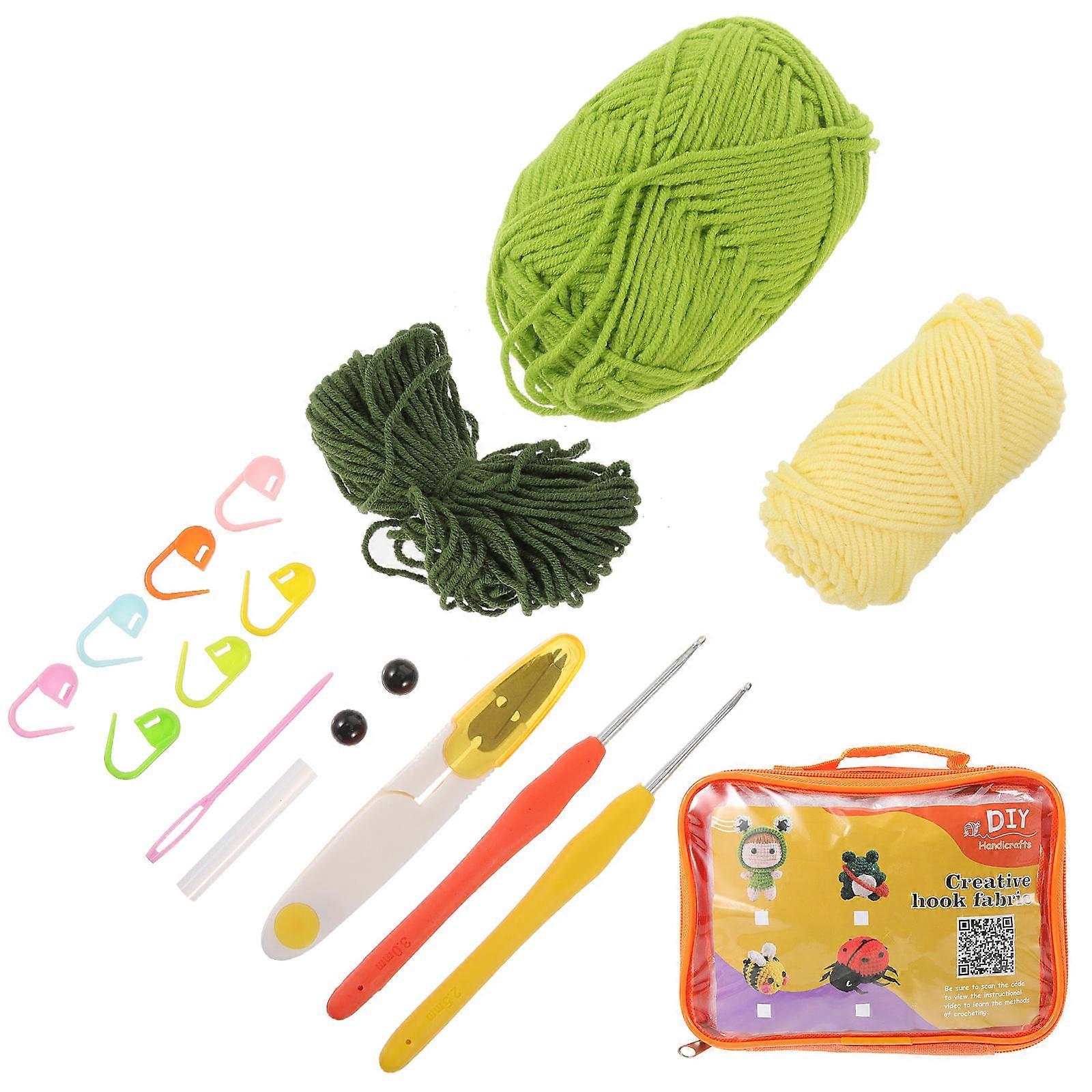 Crochet Dinosaur Material Kit Set for Decor 5Sets Beginner Craft Kit