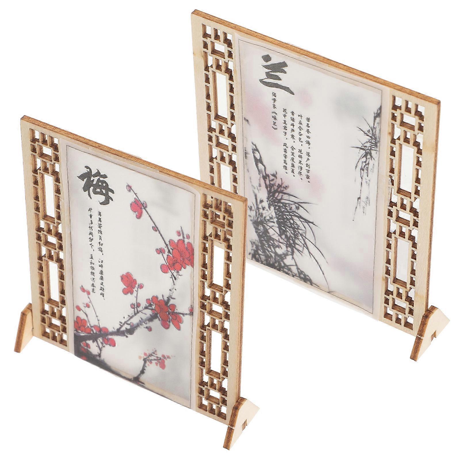 Vintage Screen Model Miniature House Decorative Mini Screen for Playing