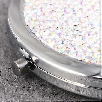 Makeup Mirror Creative Folding Double-Sided Cosmetic Mirror 1Pcs Silver