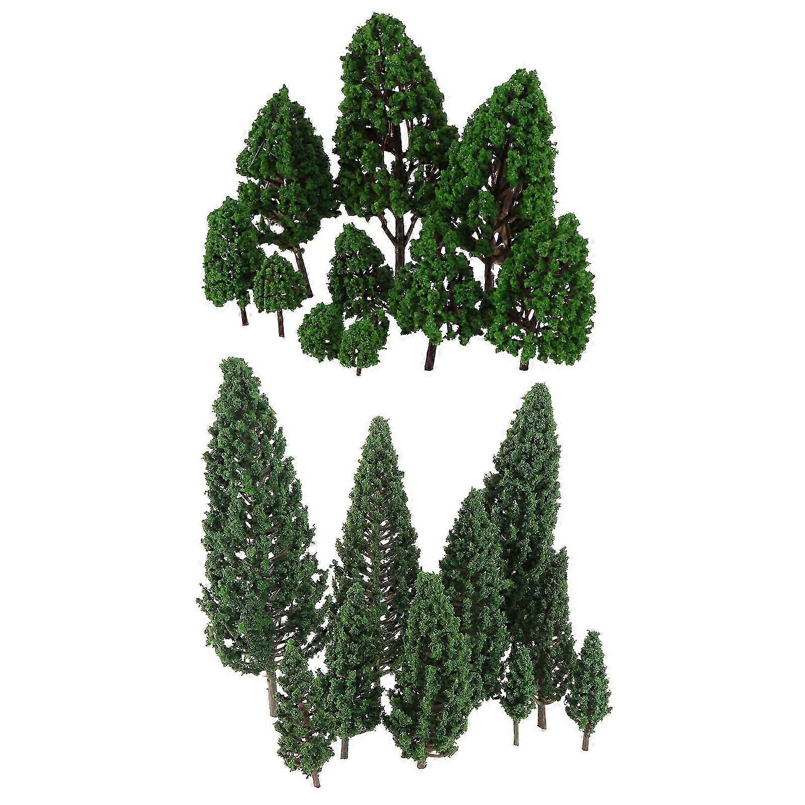 22pcs Green Mini Tree Set Scenery Architectural Landscape Model Trees