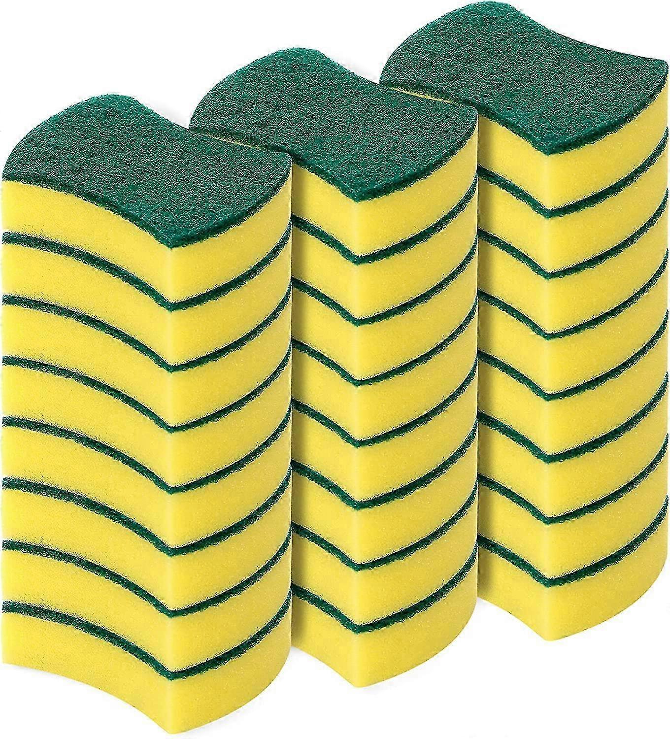 24 Pack Eco-Friendly Anti-Scratch Microfiber Dish Cleaning Sponges for Scrubbing Dishes