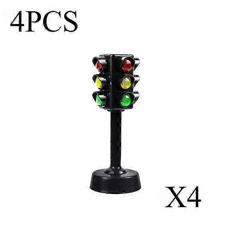4-Piece Mini Traffic Light Black Plastic