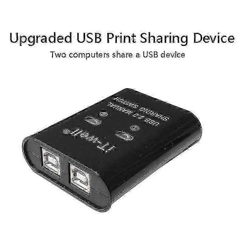 Usb Printer Sharing Device, 2 In 1 Out Printer Sharing Device, 2-port Manual Kvm Switching Splitte