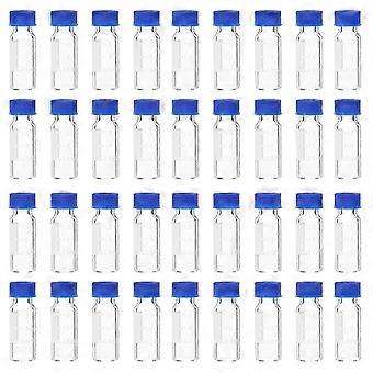 100 st glasflaskor Sm glasburkar Provflaskor Sm glasflaskor Tomma flaskor med lock 2 ml (med skala)