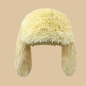 1pc Women's Cute Bunny Ear Plush Beret, Warm Full Coverage Hat for Autumn Winter Outdoor Casual Use