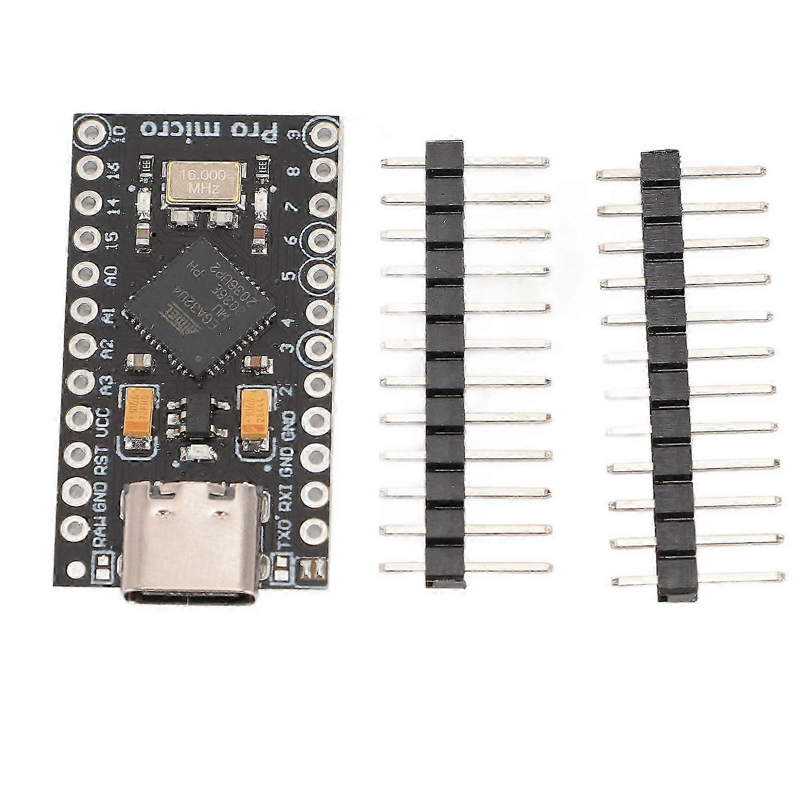 ATMEGA32U4 Pro Type C Development Board, Comes with 2-Row Pin Header, 5V 16MHz, Type-C USB Interface, 32KB Flash and 1KB EEPROM