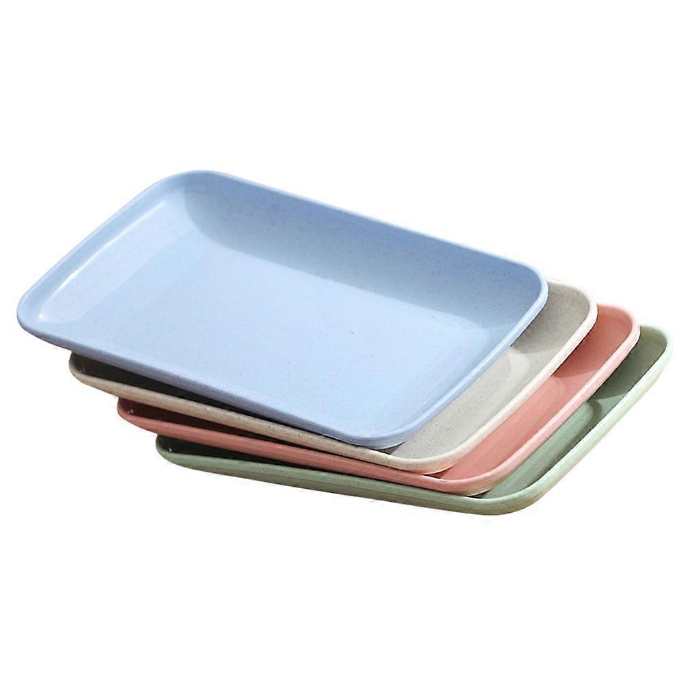 Colored Food Plate Rectangular Sushi Tray for Serving 4Pcs Assorted Colors
