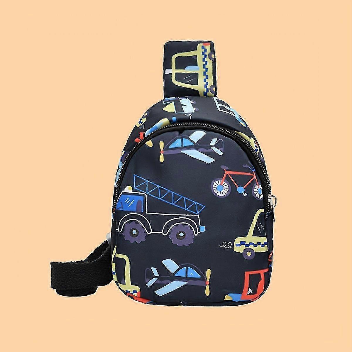 Kids Engineering Vehicle Canvas Shoulder Backpack Adjustable Strap