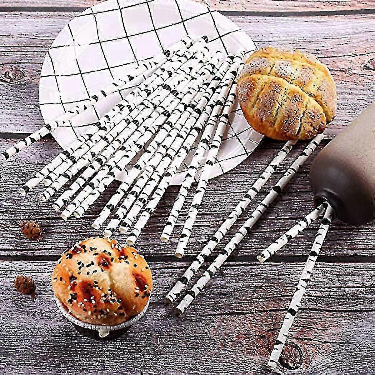 100pcs Biodegradable Paper Straws Cow Printed