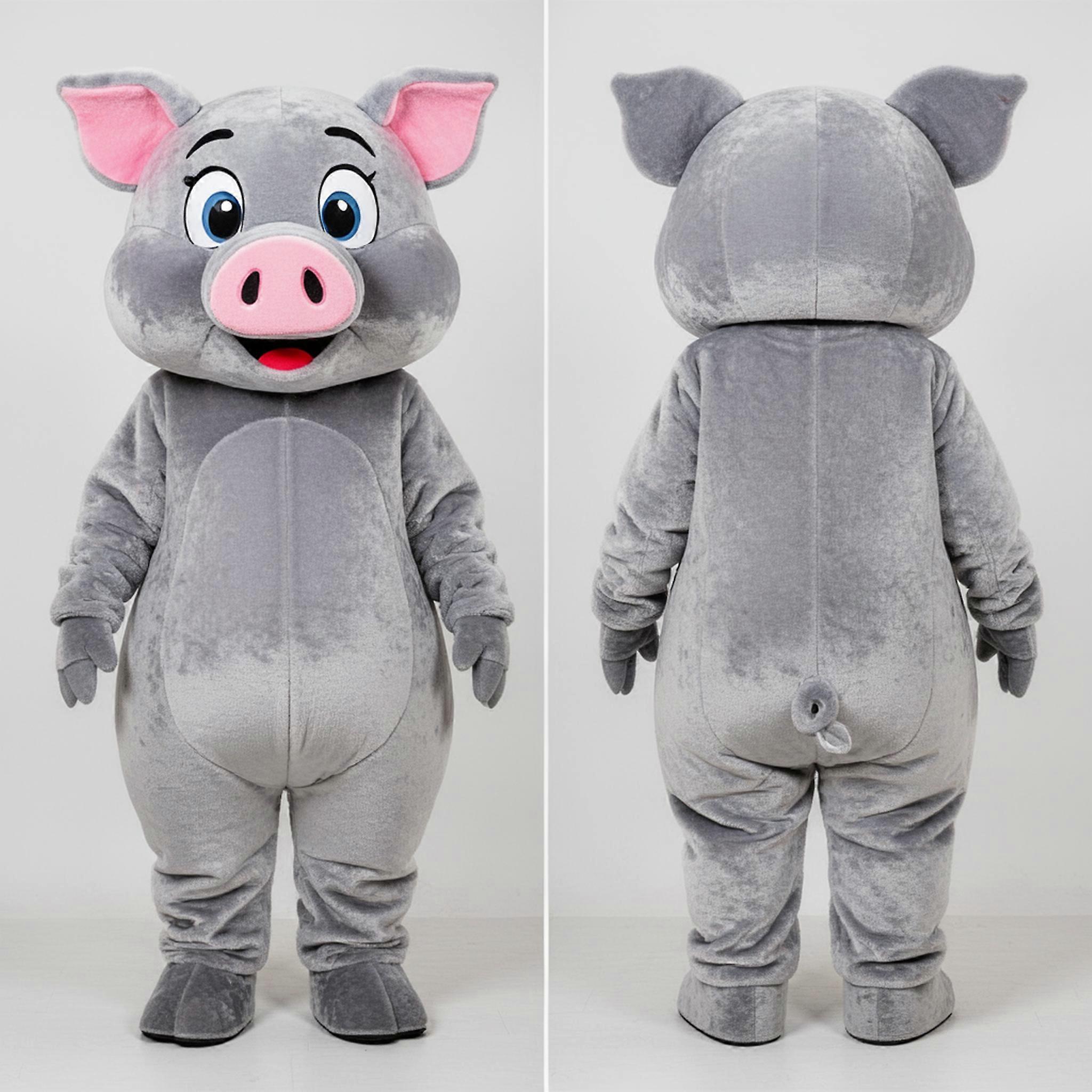 MASTICOT Silver Soft Rounded Pig Mascot