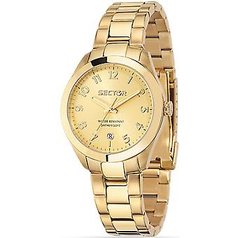 Sector 120 Quartz analoge vrouw horloge met R3253588506 roestvrijstalen armband