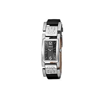 Horloge Tous plaat SS Black Watch horloge voor vrouwen analoge Quartz met koeienhuid armband 800350295