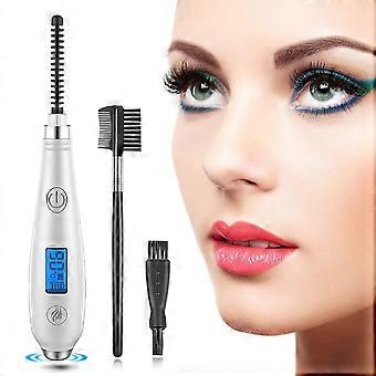 Heated Eyelash Curler for Women, Electric Ceramic Curler with 3 Temperature Modes, LED Display, Vibration Massage, USB Rechargeable, Long-Lasting Curl