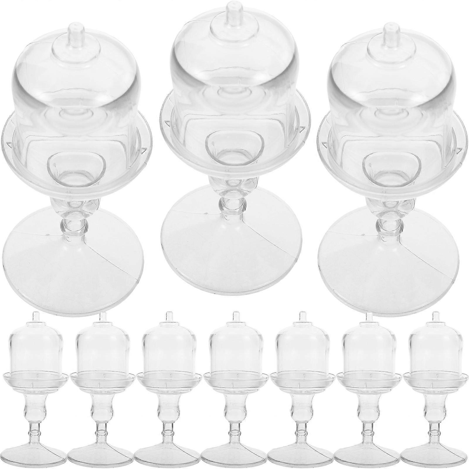 Transparent Candy Display Stand with Dome for Storage 10Pcs Delicate Candy Holders