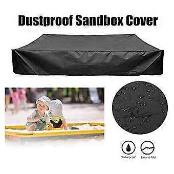 Outdoor Oxford Cloth Beach Sandpit Cover, Patio Children's Toy, Waterproof and Dustproof Square Sandpit Cover, Black 210D_120*120*20cm1073