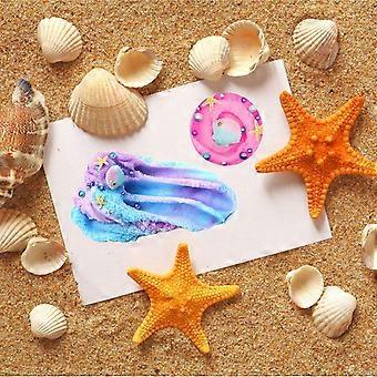 Blue Purple Cloud Slime 200ML, Super Soft NonSticky Scented Slime for Kids and Adults, Ocean Shell Sensory Play Kit