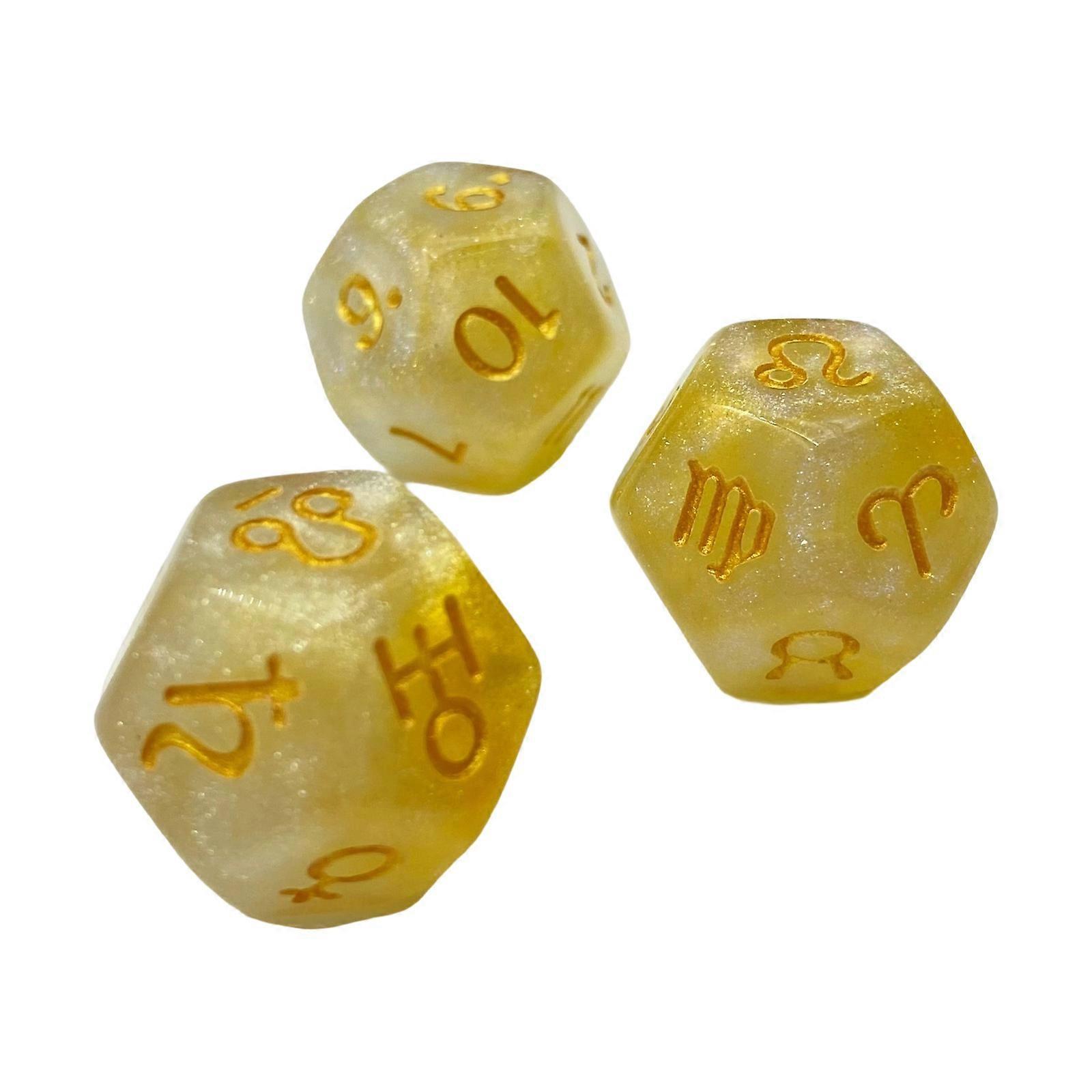 Glittering D12 Zodiac Dice Set