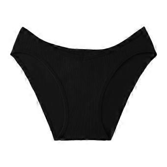 New underwear women's mid-waist ribbed sexy European and American breathable briefs sports seamless health
