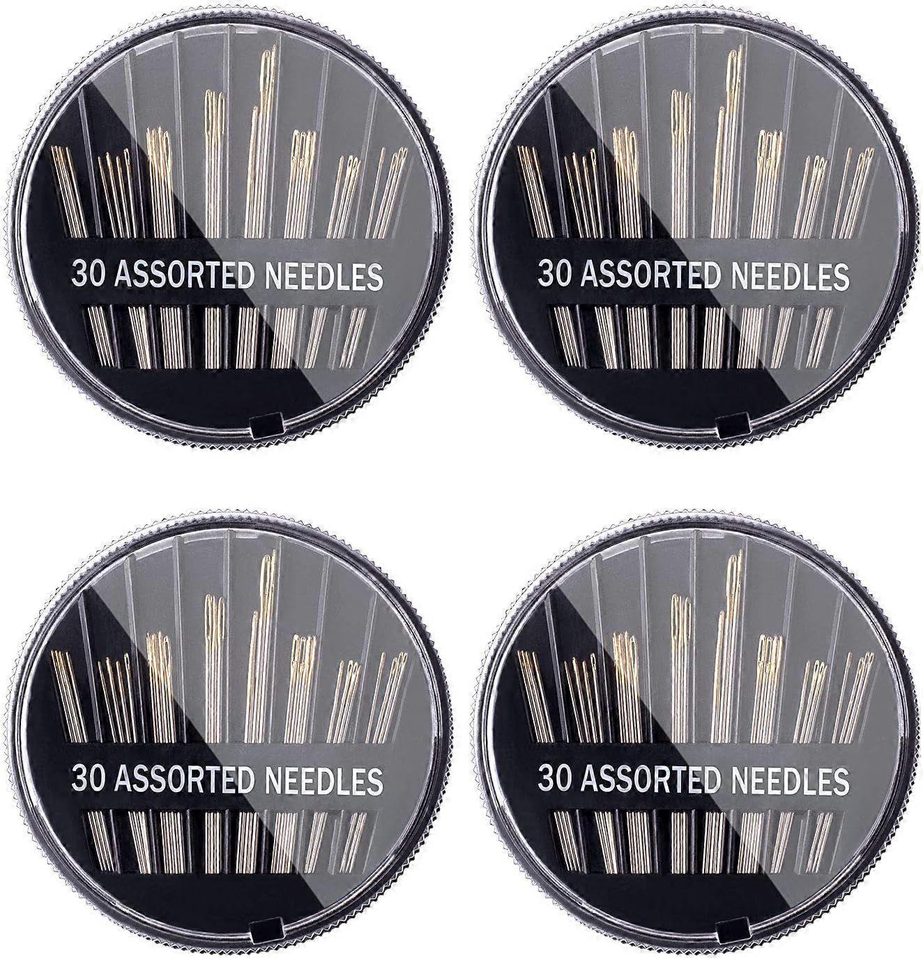 30 Count Assorted Hand Sewing Needles Per Pack, Total 4 Pack