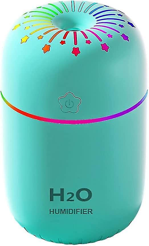 300ml Mini Humidifier, Colorful Fireworks Cool Humidifier, Auto Shut-off, Usb With 7 Colors 2 Mist Mode Ultra Quiet Mist Sprayer Suitable For Car Home