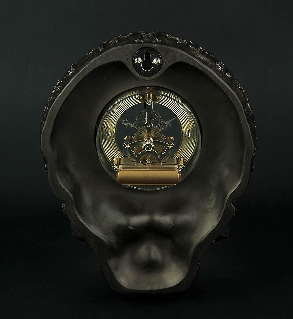 Flat Smiling Decorated Skull Transparent Face Wall Clock