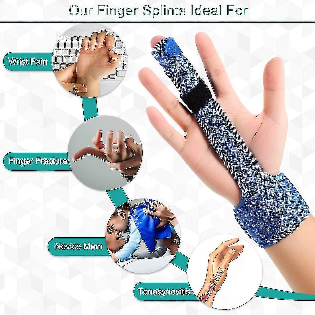 Adjustable Finger Splint Joints Fractures Stabilizer Hand Support Fix Injury Aid Tool