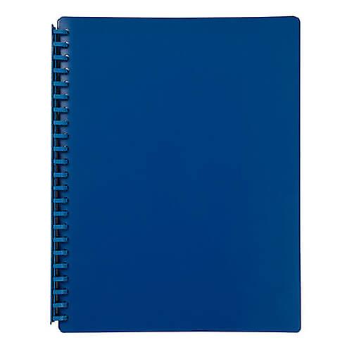 BLUE Marbig A4 Refillable Display Book 20 Clear Pockets Polypropylene Cover