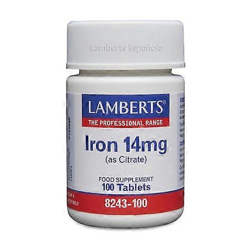 Iron as citrate 100 tablets of 14mg