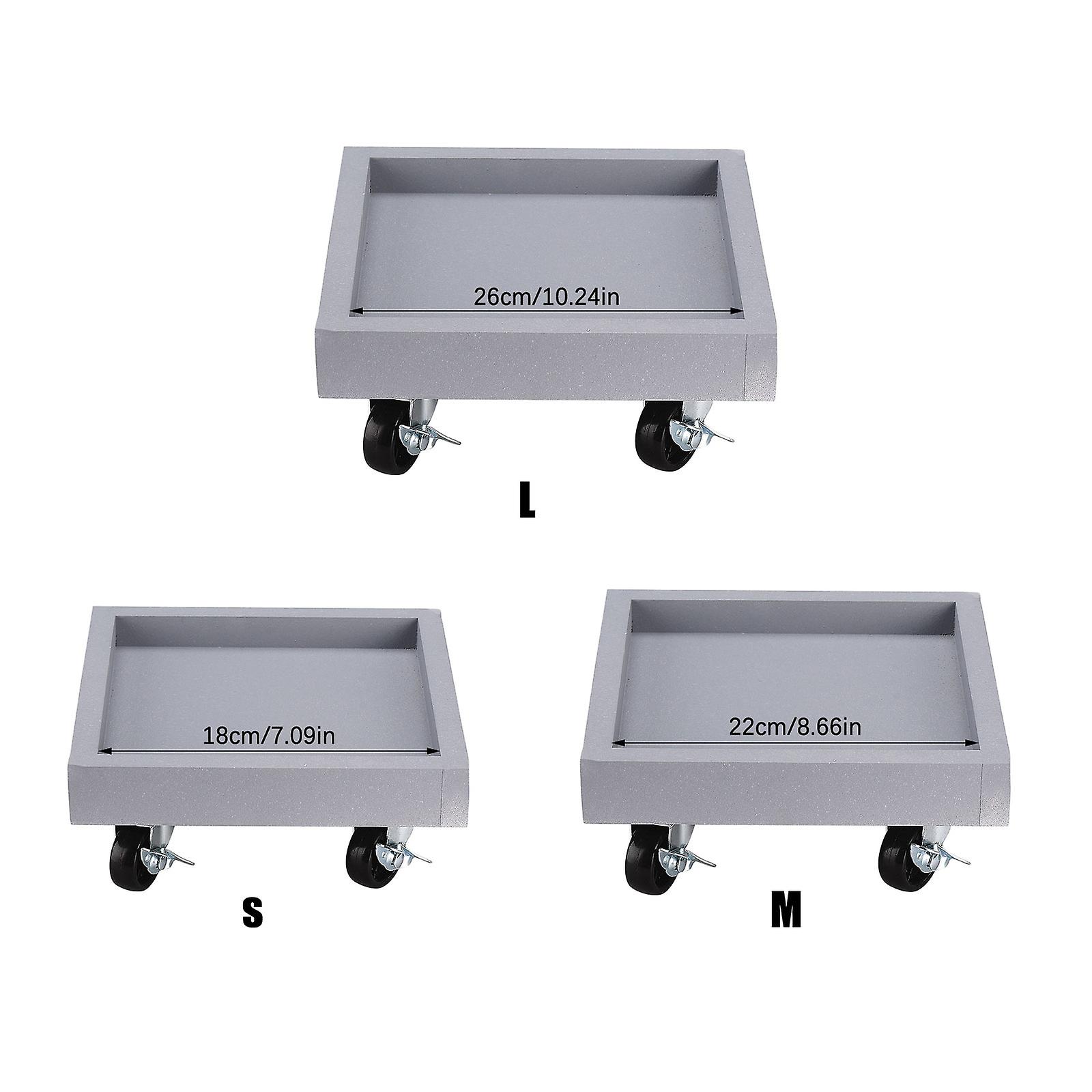 Carro Cuadrado De Metal Para Plantas, Maceta Grande Para Plantas, Soporte Para Macetas De Jardín Con Ruedas, Resistente Con Ruedas, Platillos Con Ruedas Para Exteriores E Interiores (color Negro, Tamaño