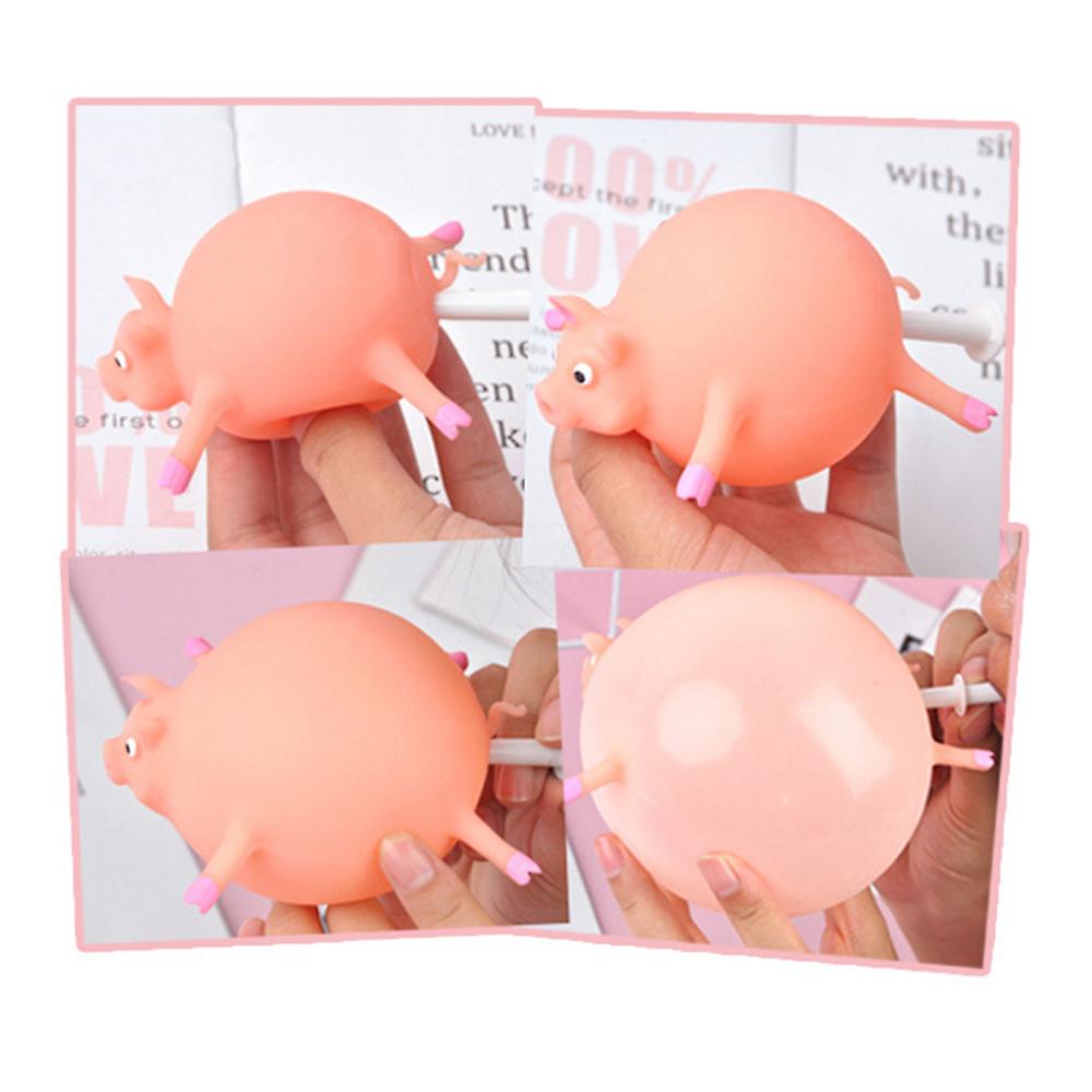 Wholesale Decompression Toy Pinch Racket Racket Ball Tpr Inflatable Animal Soft Rubber Inflatable Animal Racket Ball Hippo