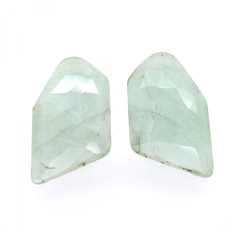 25.84ct Set Emerald Fancy Rose Cut awo65