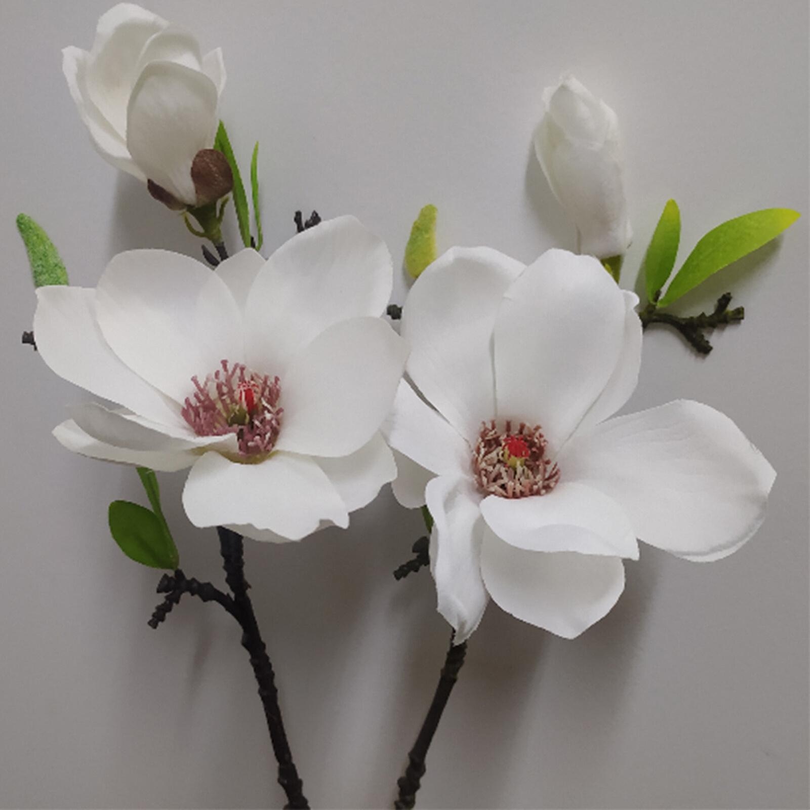 Reducere 35% 6 buc Magnolia Flori artificiale Home Decor Roz Single Real Touch Aranjamente Office 2023 Nou upgrade
