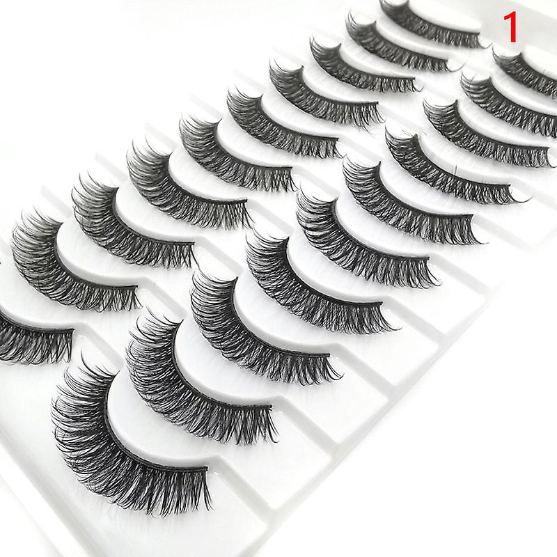 10 Pairs Curl False Eyelashes 3d Mink Eyelashes Reusable Fluffy False Lashes