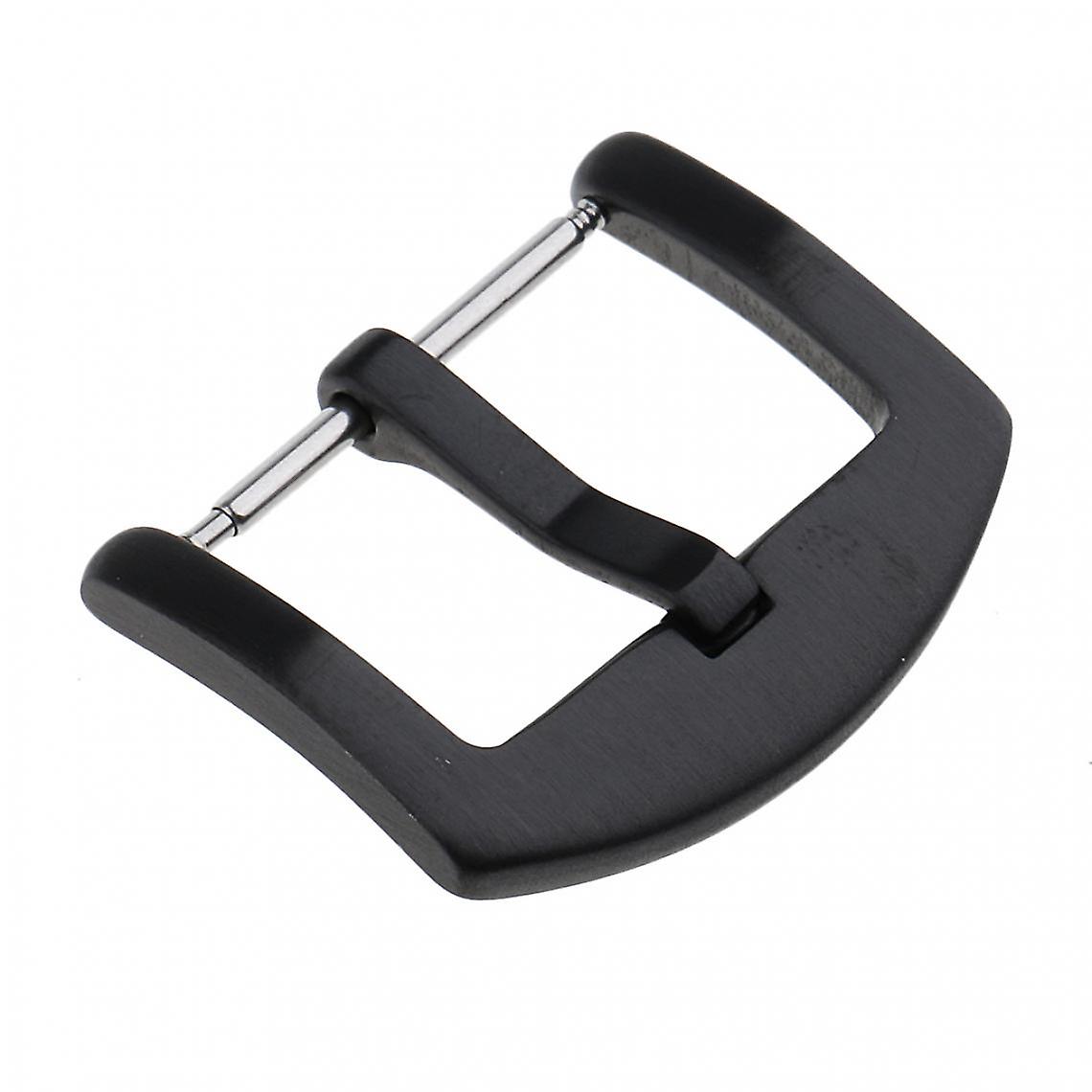 Black Stainless Steel Watch Buckle Solid Metal Strap Clasp 22mm