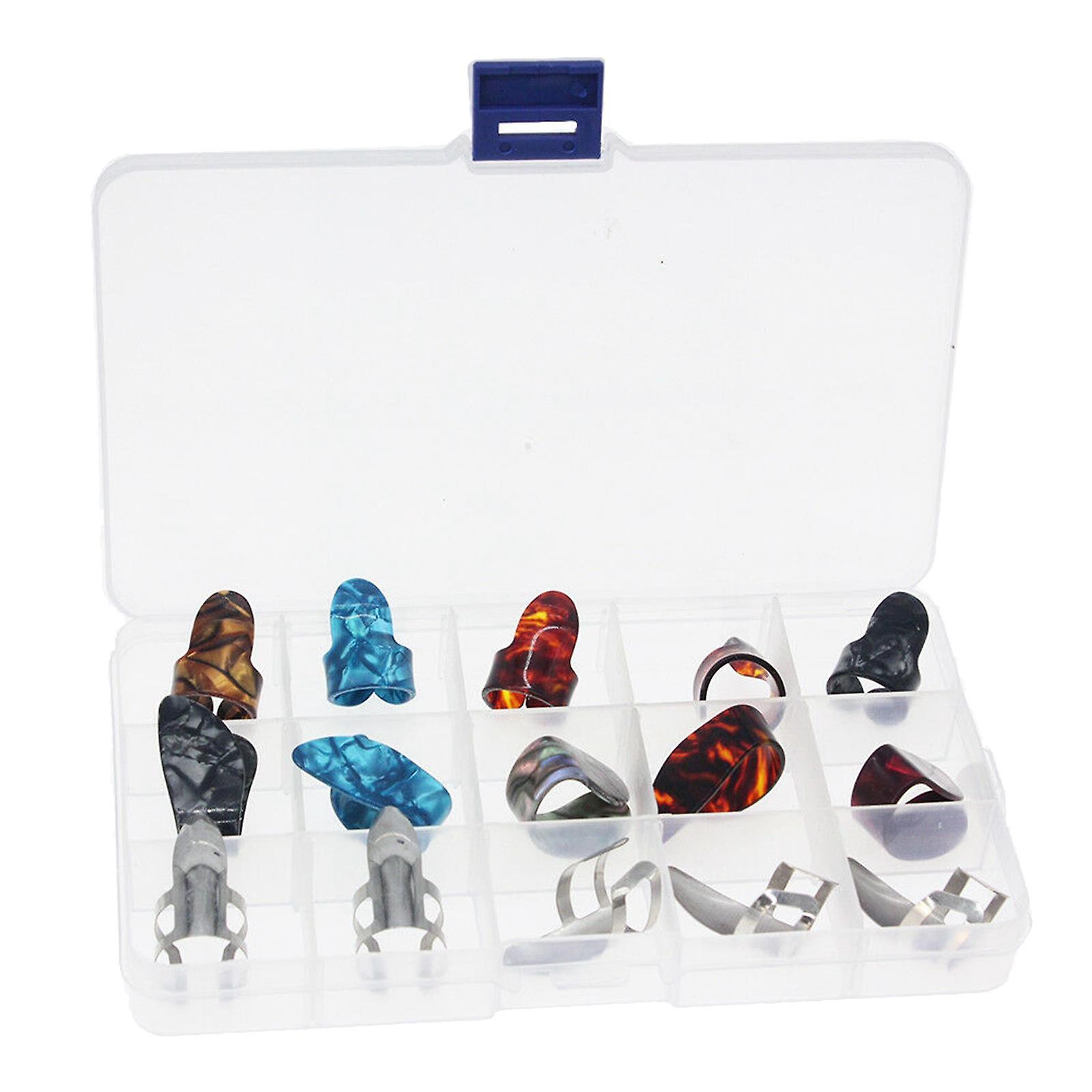 15xFinger Pick Thumb Pick Set Gitarr Plock Metal Tumplektrum för gitarr