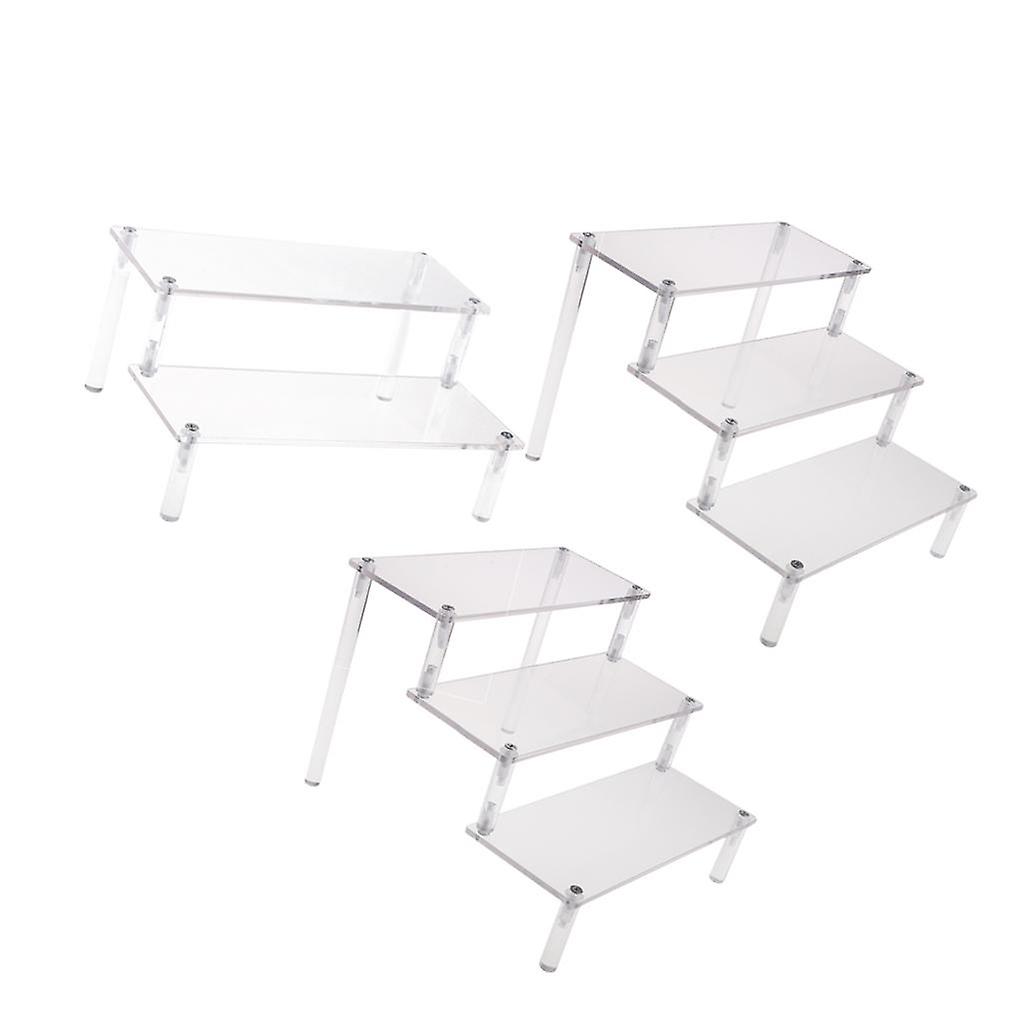 3-Tier+2-Tier Acrylic Storage Rack Detachable Model Figures Display Stand