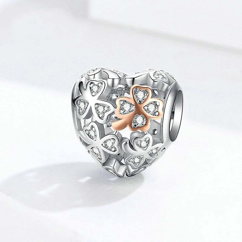 925 Sterling Silver Heart-shaped Beaded